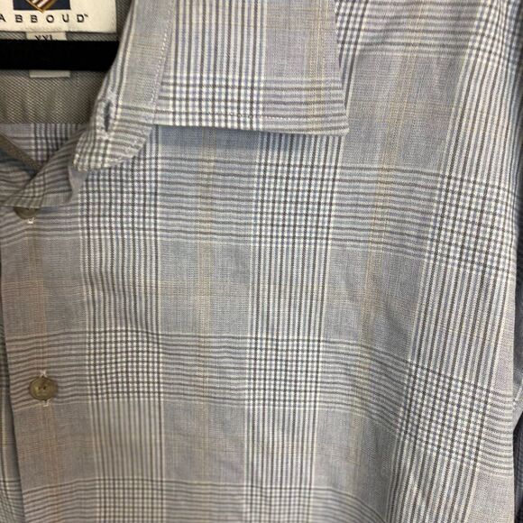 #116 JOSEPH ABBOUD Muted Gray Plaid Button Down - Picture 6 of 6